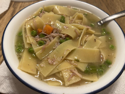 Turkey and Noodle Soup. Finally starting to feel like fall in NE Indiana.