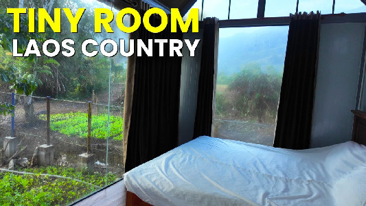 TINY Container Room Tour in Vang Vieng Laos! - YouTube