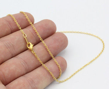 24k Matt Gold Dainty Necklace Chain-16"-17"-18"-20"-22"